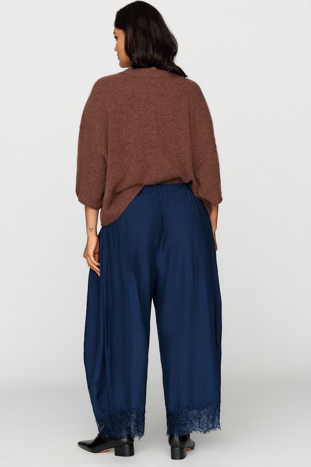 By Anthropologie Reverie Cropped Lace-Hem Trousers #13