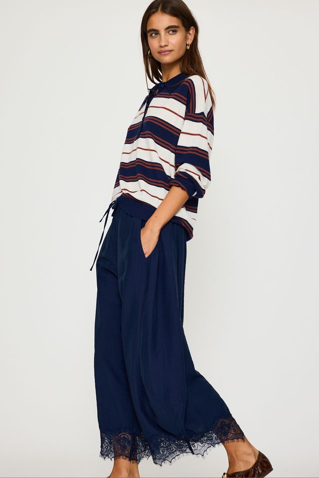 By Anthropologie Reverie Cropped Hose mit Spitzensaum #2
