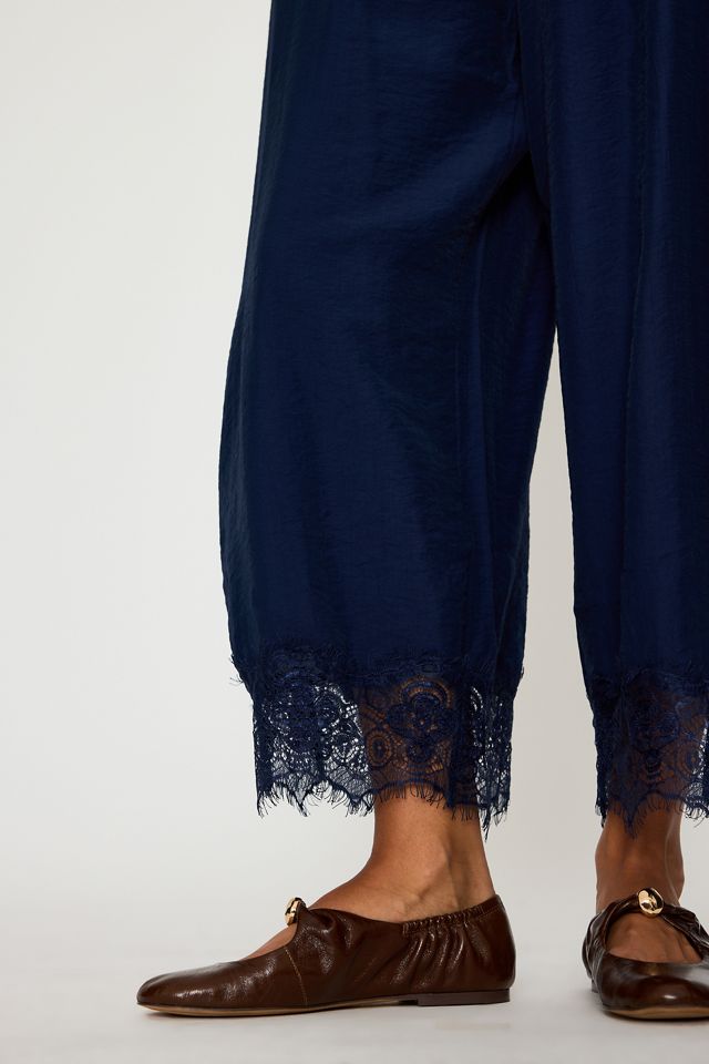 By Anthropologie Reverie Cropped Hose mit Spitzensaum #4