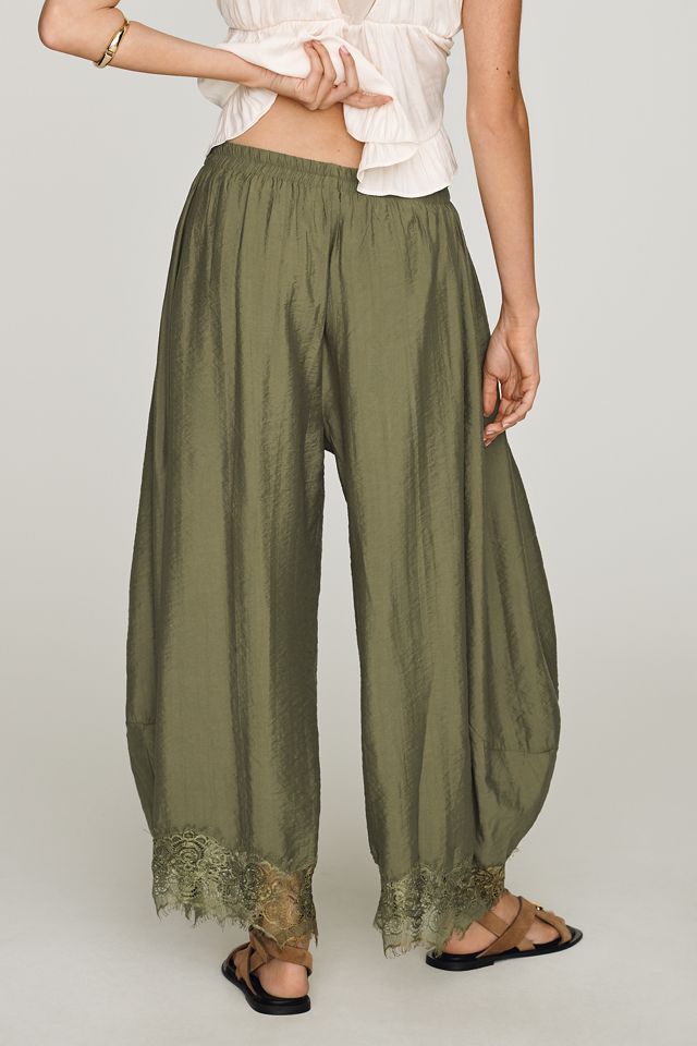 By Anthropologie Reverie Cropped Lace-Hem Pants  #3