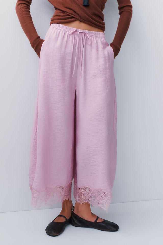 By Anthropologie Reverie Lace-Trim Tapered Pants #2