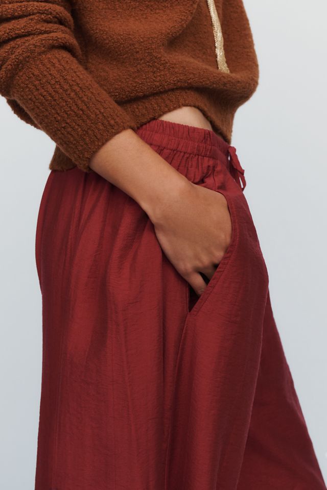 By Anthropologie Reverie Cropped Lace-Hem Trousers #8