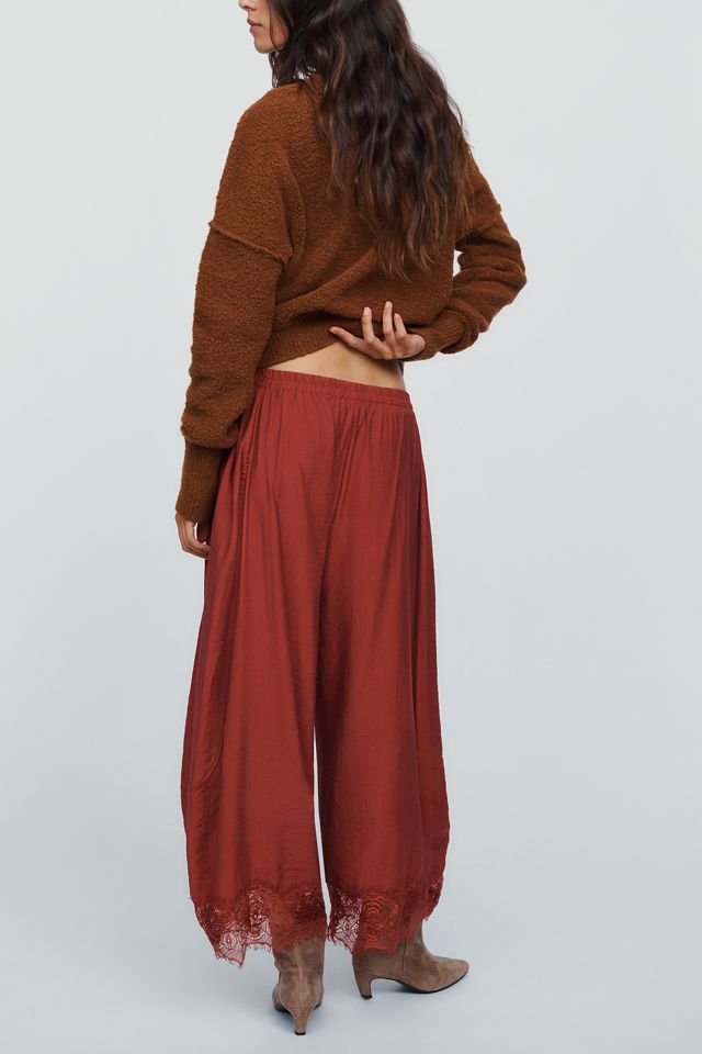 By Anthropologie Reverie Cropped Lace-Hem Trousers #10