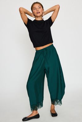 Pantaloni Cropped con Orlo in Pizzo Reverie By Anthropologie