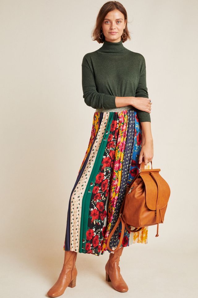 Spirited Patchwork Wide-Leg Pants | Anthropologie