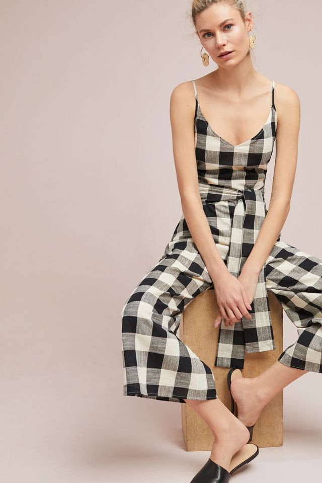 Anthropologie store gingham jumpsuit