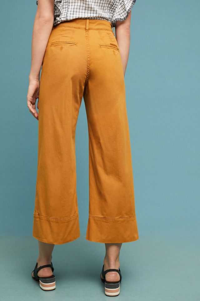 Cropped Wide-Leg Chino Pants #1