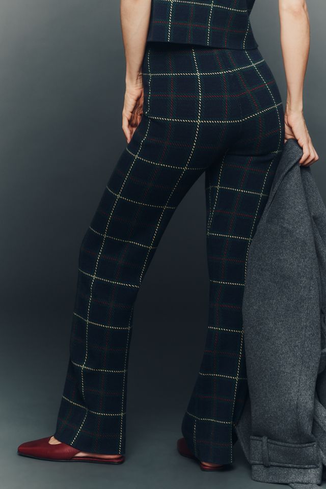 Saylor Tilden Knit Plaid High-Rise Pants #3