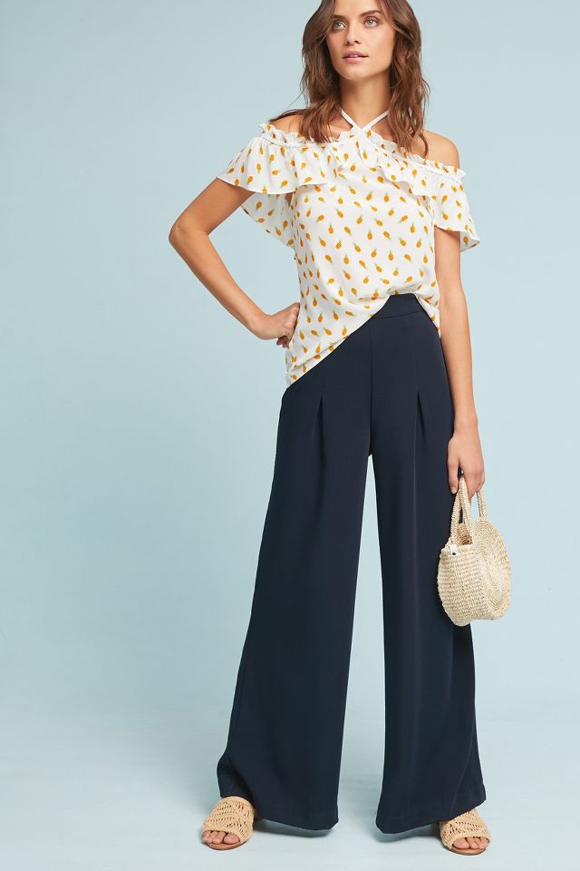 Evie Wide-Leg Petite Trousers | Anthropologie