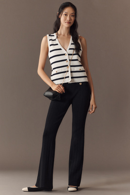 Shank Button Knit Flare Pants