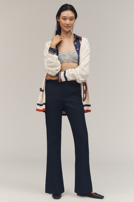 Endless Rose Slim High-rise Flare Pants In Blue