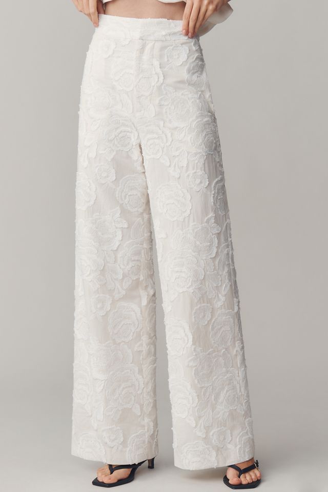 Endless Rose Floral Embroidered High-Rise Wide-Leg Pants #1