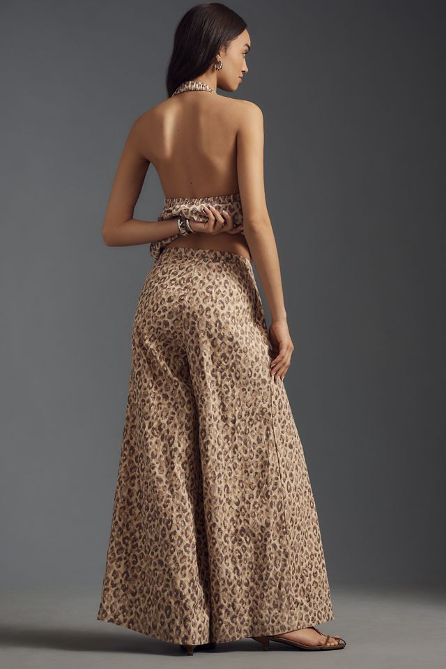 knee length dresses for ladies Eleni Leopard Print Midi Dress
