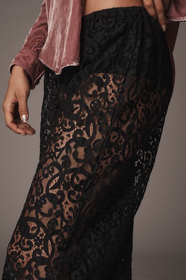 S/W/F Sheer Lace Wide-Leg Pants #3