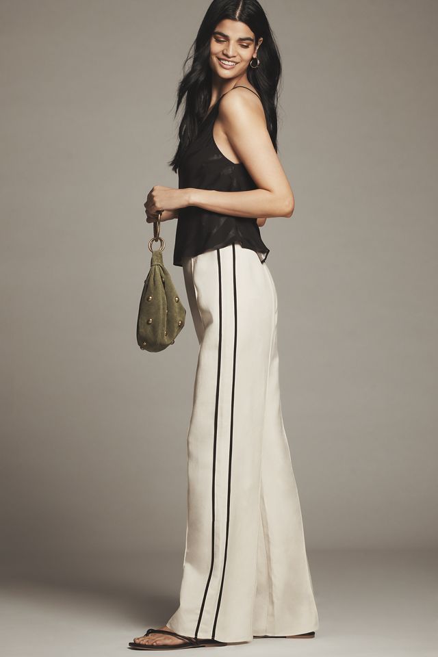 Shona Joy Billie Linen Blend Contrast Mid-Rise Pants #2