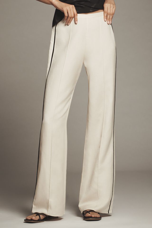Shona Joy Billie Linen Blend Contrast Mid-Rise Pants #3
