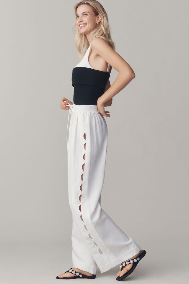 Shona Joy Birdie Linen Blend Scallop Pants #3