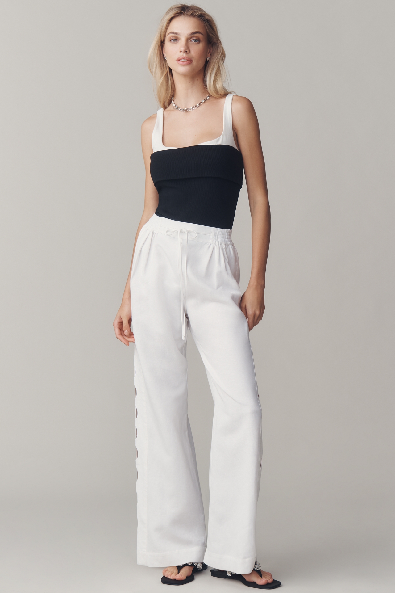 Shona Joy Birdie Linen Blend Scallop Pants