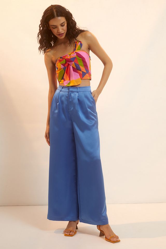 Du Paradis Wide-Leg Sateen Pants #1