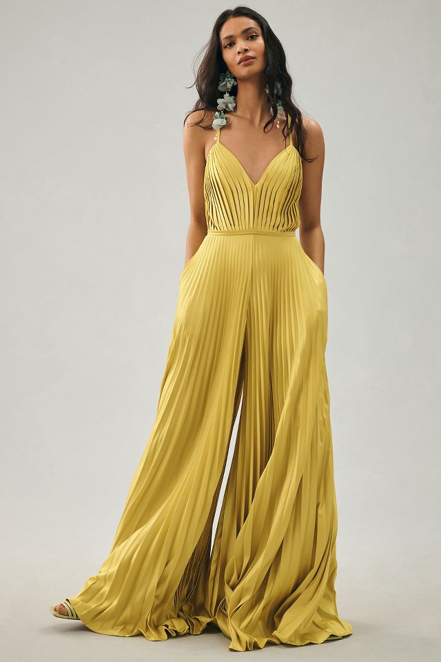 Pleated store leg jumpsuit