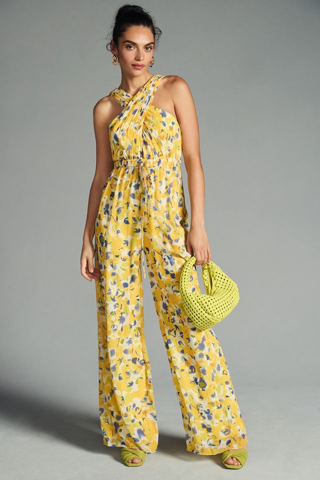 Ieena for Mac Duggal Wide-Leg Cross-Halter Jumpsuit #3