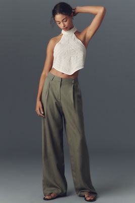 Lioness Petite La Quinta Linen Blend Pleated Pants