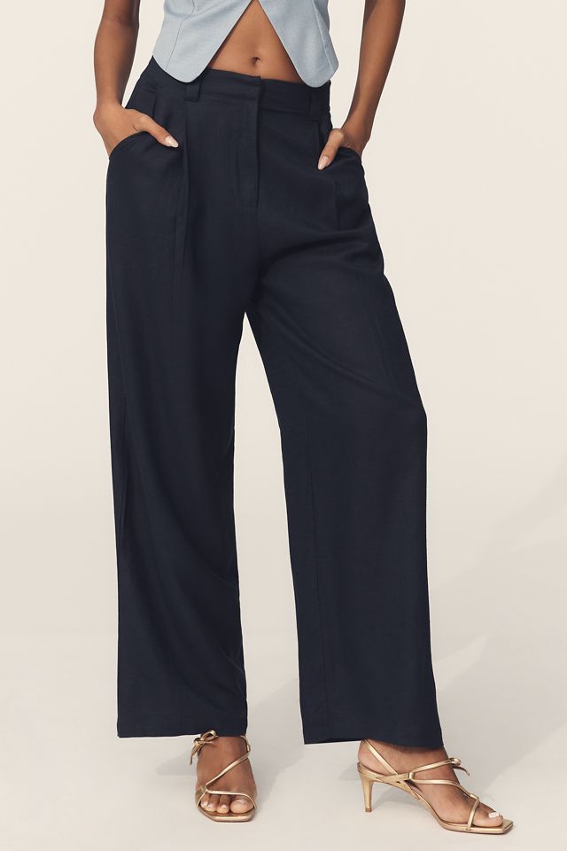 Lioness Petite La Quinta Linen Blend Pleated Pants #1