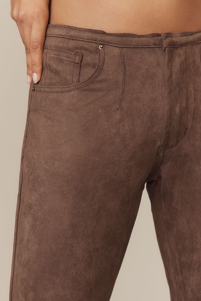 Lioness Charismatic Faux-Suede Low-Rise Flare Pants #2