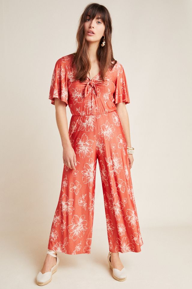 Anthropologie red jumpsuit on sale