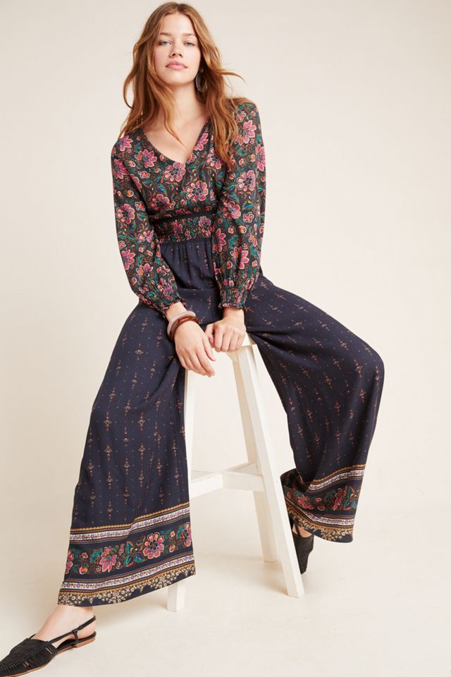 Farm Rio for Anthropologie Giuliana Wide-Leg Jumpsuit | Anthropologie