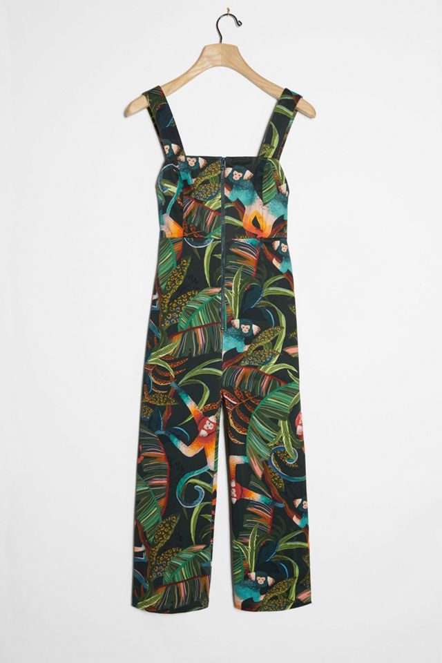 Farm Rio Monkeys Cropped Jumpsuit | Anthropologie