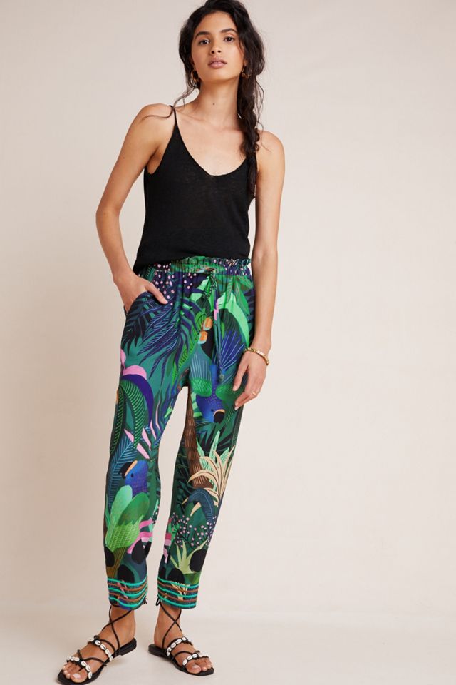 Farm Rio Tropique Embroidered Pants #1