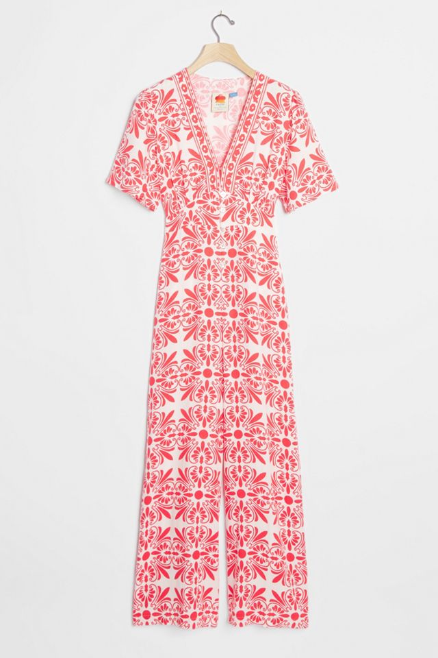 Farm Rio Carmina Button-Front Jumpsuit #1