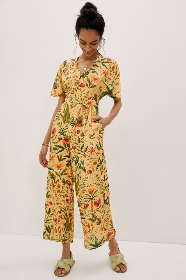 Floral v best sale neck jumpsuit