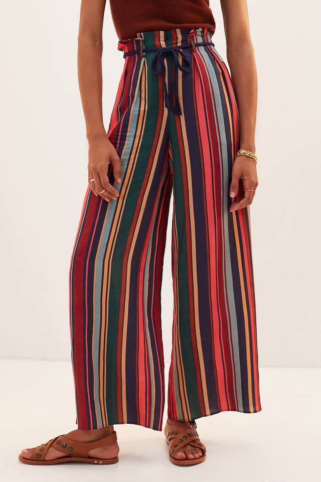 Farm Rio Striped Wide-Leg Pants