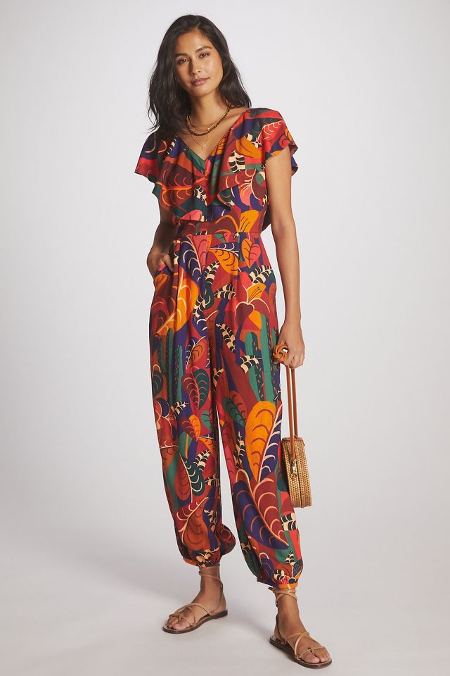 Farm Rio Ruffled Jumpsuit | Anthropologie