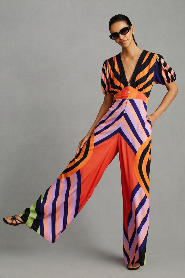 Farm Rio x Anthropologie Printed Halter Jumpsuit