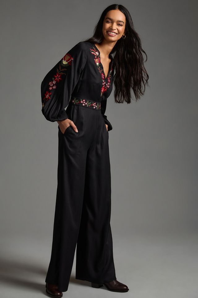 Farm Rio Embroidered Jumpsuit | Anthropologie