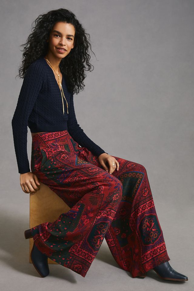 Farm Rio Tailored Wide-Leg Pants  Anthropologie Japan - Women's Clothing,  Accessories & Home