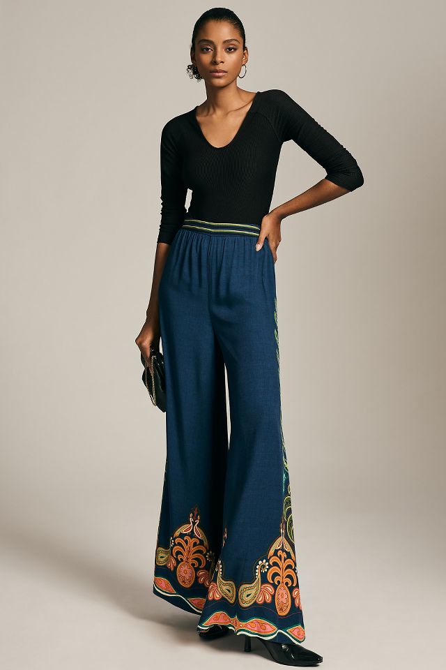 Farm Rio Vintage Garden Satin Flare Pants  Anthropologie Japan - Women's  Clothing, Accessories & Home