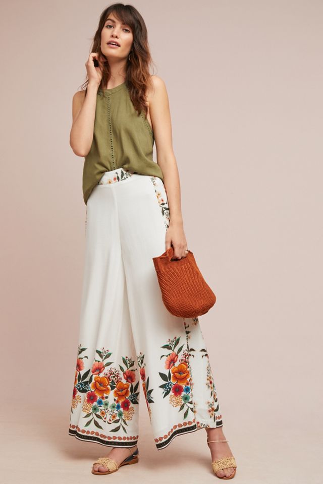 Farm Rio Vintage Garden Satin Flare Pants  Anthropologie Japan - Women's  Clothing, Accessories & Home