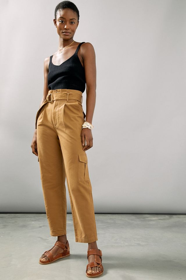 Well Suited Knit Paperbag Pants- Camel – The Pulse Boutique