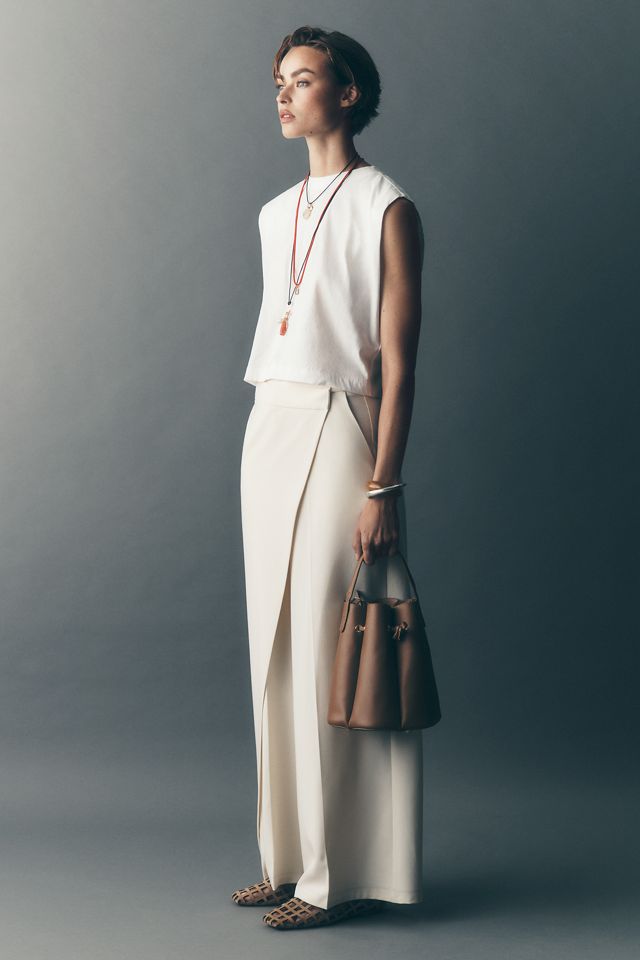 Whiteroom + Cactus Wrap Front Trouser Pants | Anthropologie