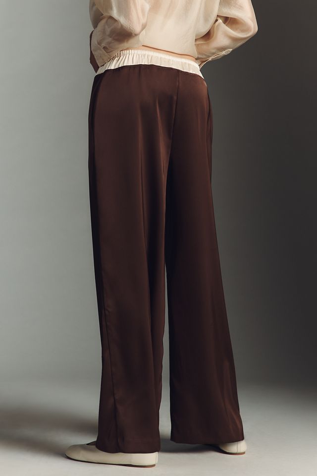 Whiteroom + Cactus Contrast Waist Satin Trousers #1