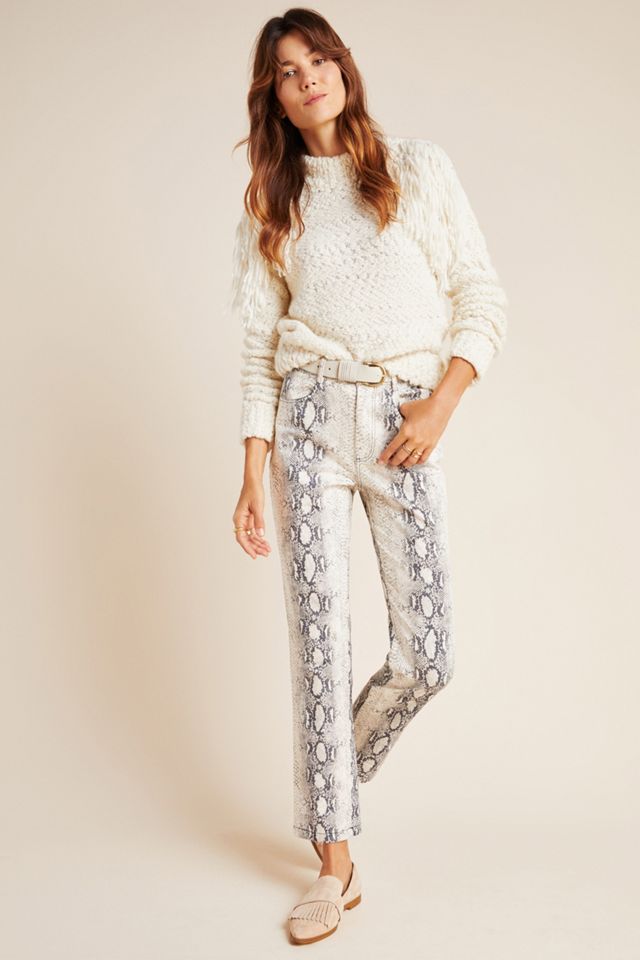 Lela Snake-Printed Pants | Anthropologie