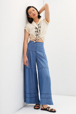 wide leg chambray pants