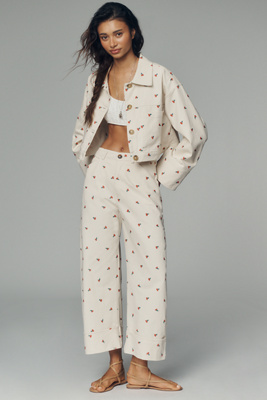 Kayden Embroidered Carpenter Barrel Pants by Pilcro