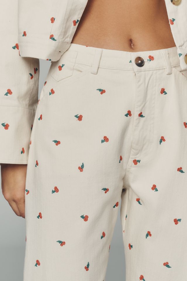 Los Pantalones de Carpintero Bordados Kayden de Corte Barril de Pilcro #3