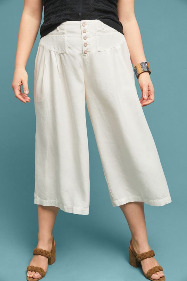 Anthropologie Oceanside Cropped Wide-Leg Pants