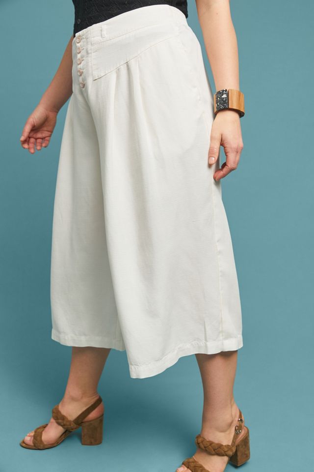 Anthropologie Oceanside Cropped Wide-Leg Pants